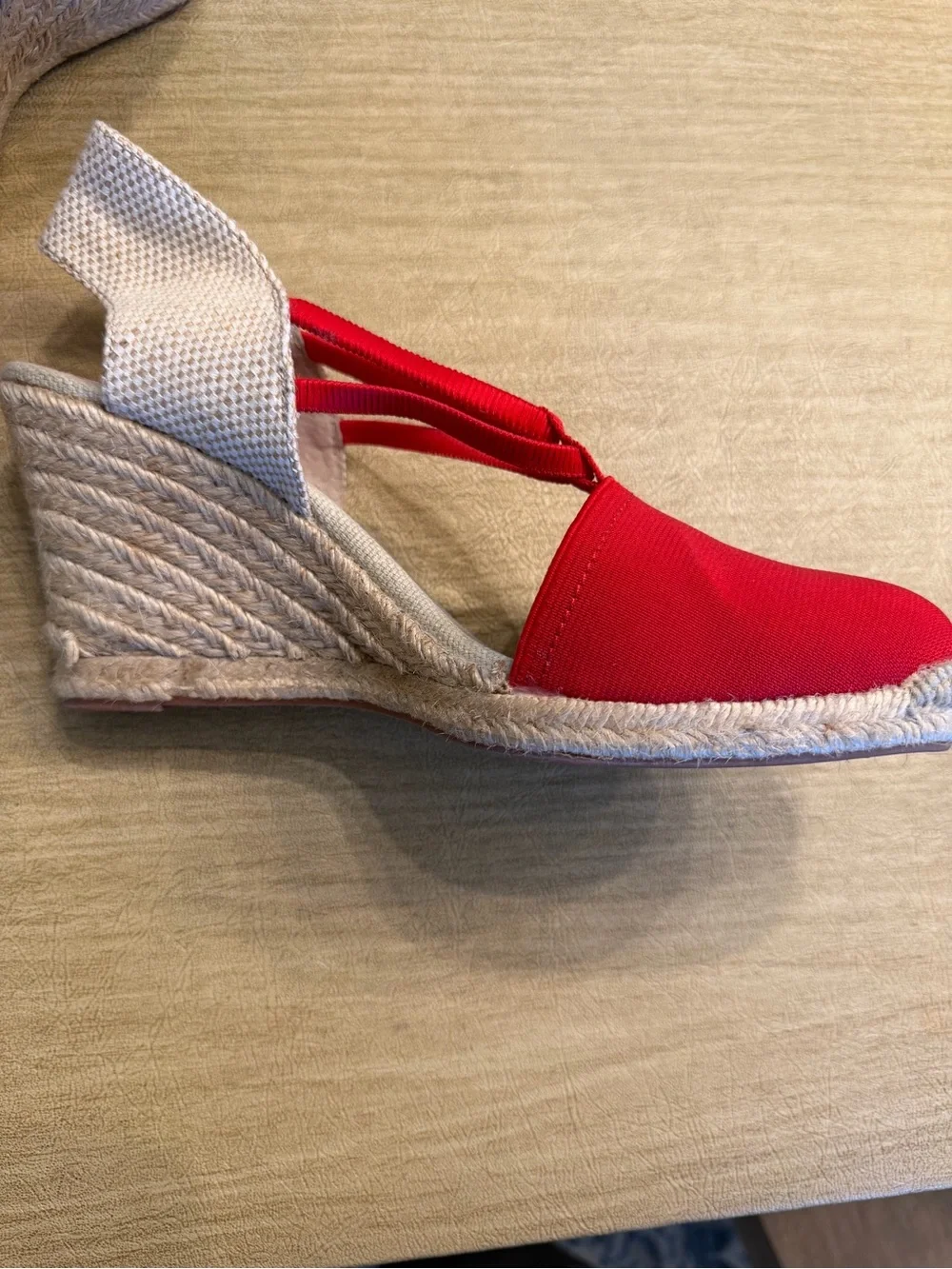 Women’s Adrienne Vittadini Red Canvas Slingback Espadrilles - Size 9